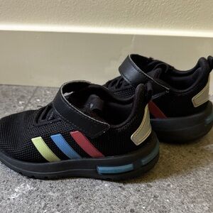 Adidas Black Kids Sneakers with Velcro Strap